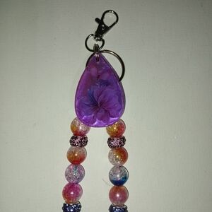 Hand Crafted Purple Floral Key Holder